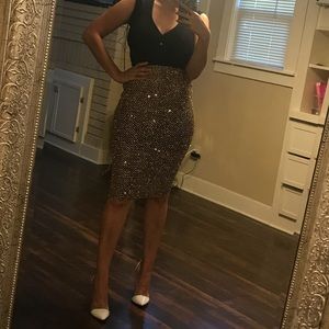 Gold sequin midi pencil skirt by wishlist small